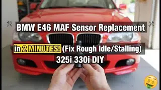 Замена датчика массового расхода воздуха (ДМРВ) BMW E46 за 2 МИНУТЫ! (Устранение неровного холост...