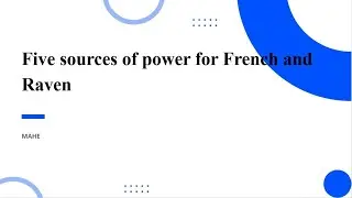 Five sources of power for French and Raven