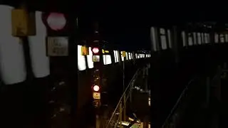 R143 L Train arriving at Broadway Junction at Night