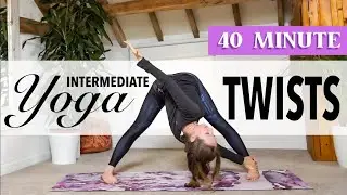 Intermediate Vinyasa Yoga  - Twist, Energize & Detox Yoga With Minimal Cues - YogaCandi