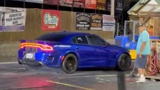 New Best 1/4 Mile Time In My Stock Hellcat Charger With Drag Radial