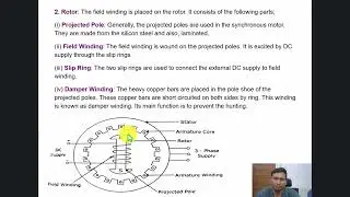 Chapter 4B Lecture 1 Introduction and Construction of Synchronous Motor
