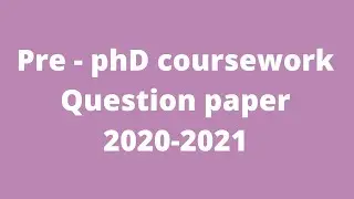 || PRE - PHD QUESTION PAPER || 2020 - 2021 || RESERACH METHODOLOGY || SSJ ALMORA || R49