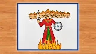 easy ravan drawing || dussehra drawing || ravan drawing step by step