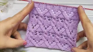 Lace Cable Knit Stitch | Ajour-Zopfmuster stricken | Punto Trecce Traforate| Point Torsades Ajour&eacute;es