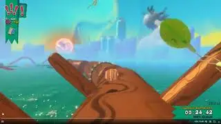 Another impressive speedrun in Bubsy 4D first level. (Twitter footage)