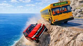Car vs bus cliff mountain drop 🤯💥 | Beamng Drive #54!
