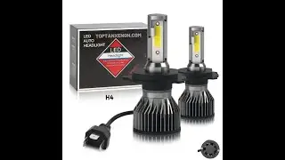 Rptech H4 Mini/slim Şimşek LED Xenon Far Ampul 12.000LM 6.500K Beyaz Renk, Fan Soğutuculu