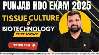 Punjab HDO 2025 | Topic - Tissue Culture & Biotechnology | Important Topic