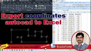 AutoCAD To Excel Export Coordinates || How to export coordinates from autocad to Excel@cadbypatelsir