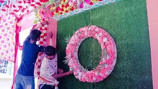 Simple Background Decoration Ideas With Flowers || Simple Stage Backdrop  || Flower  Decoration