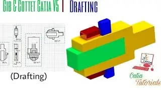 Gib and Cotter Joint Catia V5:Assembly| Drafting | Catia Tutorials