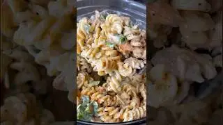 Chicken and Shrimp Caesar Pasta Salad 😋 #shorts #pasta #salad #pastasalad #caesarsalad