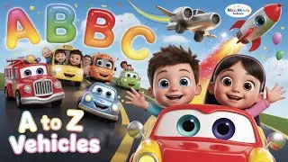 A to Z Vehicles for Kids 🚗✈️ | Fun Alphabet Learning with Cars & Trucks | Mini Minds School