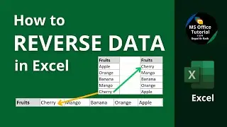 How to Reverse Data in Excel