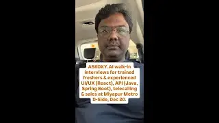 ASKOXY.AI Walk-In Interviews | React, Java, Sales Jobs | Dec 20 | Miyapur Metro