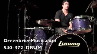Greenbrier Percussion - Ludwig Keystone 5 Piece Drumset in Deep Blue Sparkle Demo