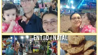 Luzes de Natal e diversão/visitamos o parque da cidade/Fiz pastel para o lanche da noite 