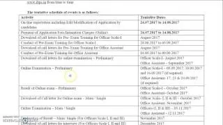 ibps rrb 2017 exam dates