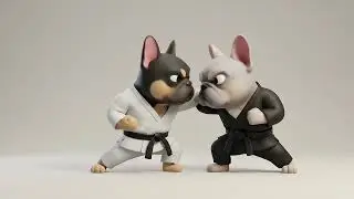 Two Combat Karate Fighting Frenchies #frenchbulldog #dogs #mma #ufc #crypto #web3 #nft