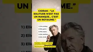 Cioran  &ldquo;La solitude est une patrie&rdquo;
