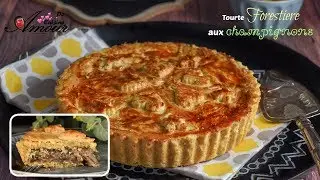 tourte forestiere aux champignons avec pate brisée réussié, tarte aux champignons