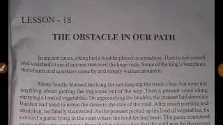 Sankardev Shisu Niketan Class 6 English lesson 18| The obstacle in our path Assamese Explanation