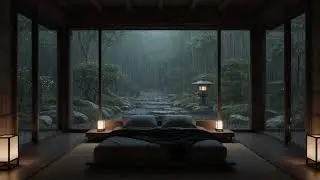 Gentle Rain at Night in Cozy Bedroom | Soothing Rain Sounds for a Serene Japanese Bedroom Retreat