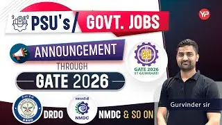PSU's/Govt Jobs announcements through GATE 2026 | DRDO, NMDC & so on