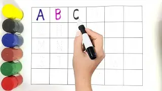 Alphabet, ABC song, ABCD, A to Z, Kids rhymes, collection for writing along dotted lines for toddler