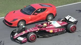 Lewis Hamilton Ferrari F1 2025 vs Ferrari Supercars & Hypercars at Imola