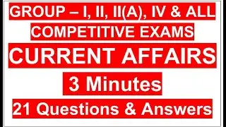 Current Affairs -4  in English - Dr. M. Vijay Alexander PhD - MAG TNPSC ACADEMY
