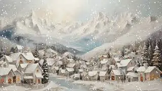 Christmas Village TV Art with Classic Christmas Music | Snowy Village Winter Screensaver