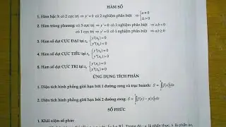 Tóm tắt lý thuyết cơ bản môn Toán 12