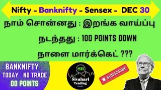 Nifty–Sensex & Banknifty: Technical Analysis – #Nifty #Banknifty #Sensex Tamil Tomorrow 30/12/2025