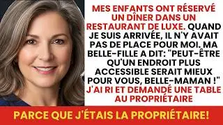 Mes Enfants M'ont Exclue du Dîner de Famille  J'ai Souri et Demandé une Table car J'Étais