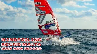 NEW RECORD! Windfoiling around Malta in 3h 45m 18s | An Epic Circumnavigation
