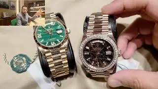 Rolex Day Date Eisenkiesel Dial ref. 228235 Лучший циферблат, который я когда-либо видел, рядом с очень редким 36-миллиметровым