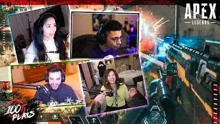 VALKYRAE, POKIMANE, NADESHOT, AND MYTH TRY APEX LEGENDS | 100T Plays