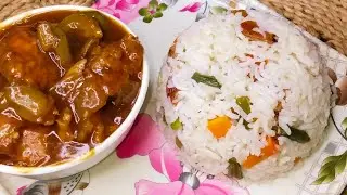 Fry rice with chili chicken 