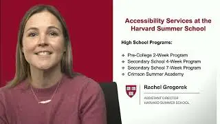 Accessibility Services Offered at Harvard Summer School