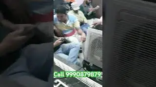Split Ac contactor wiring karte hue students in practical class