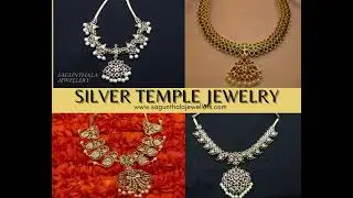 SILVER TEMPLE JEWELRY with ORIGINAL KEMP STONES|Sagunthala Jewellers|Bharathanatyam Jewelry|Mylapore