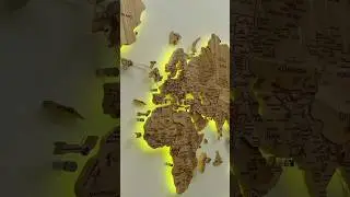 3D SOLID WOODEN WORLD MAP - ASH #worldmap #wood #woodendecor #travel #homedecor