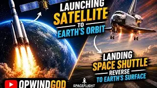 Launching satellite to the earth's orbit.and landing space shuttle reverse to earth's surface