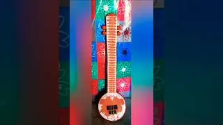 Veena Painting ... Diy Veena Making from Cardboard..Part 2 #Veena #youtubeshorts #viralvideo #Art