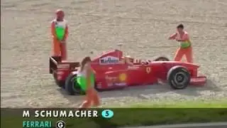 F1 Jerez GP 1997 Schumacher Villeneuve Collision Premiere Sky Jacques Schulz/ Marc Surer