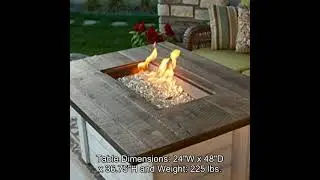 The Outdoor GreatRoom Company Alcott Rectangular Gas Fire Pit Table ALC-1224