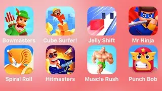 Bowmasters, Cube Surfer, Jelly Shift, Mr Ninja, Spiral Roll, Hitmasters, Muscle Rush, Punch Bob