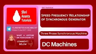 Speed Frequency Relationship of Synchronous Generator  | Shri Ananta Tutorials - Technical